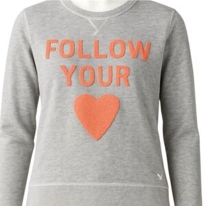 NEW! AMERICAN EAGLE OUTFITTERS Grey Pull-over Crew-neck Sweatshirt Medium.